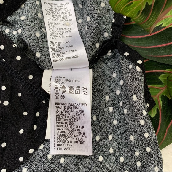 Roxy Urban Earth Long Sleeve Button Up Shirt in Black & White Polkadot - Picture 13 of 14